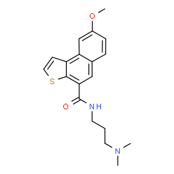 ChemSpider 2D Image | N-[3-(Dimethylamino)propyl]-8-methoxynaphtho[2,1-b]thiophene-4-carboxamide | C19H22N2O2S