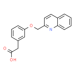ChemSpider 2D Image | [3-(2-Quinolinylmethoxy)phenyl]acetic acid | C18H15NO3