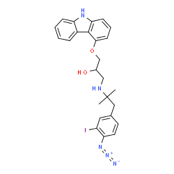 ChemSpider 2D Image | 1-{[1-(4-Azido-3-iodophenyl)-2-methyl-2-propanyl]amino}-3-(9H-carbazol-4-yloxy)-2-propanol | C25H26IN5O2