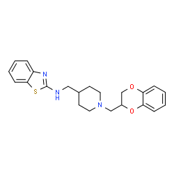 ChemSpider 2D Image | N-{[1-(2,3-Dihydro-1,4-benzodioxin-2-ylmethyl)-4-piperidinyl]methyl}-1,3-benzothiazol-2-amine | C22H25N3O2S