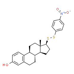 ChemSpider 2D Image | (17beta)-17-[(4-Nitrophenyl)disulfanyl]estra-1,3,5(10)-trien-3-ol | C24H27NO3S2