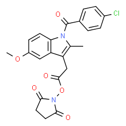 ChemSpider 2D Image | 1-{2-[1-(4-Chlorobenzoyl)-5-methoxy-2-methyl-1H-indol-3-yl]acetoxy}-2,5-pyrrolidinedione | C23H19ClN2O6