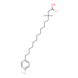 ChemSpider 2D Image | 15-[4-(~123~I)Iodophenyl]-3,3-dimethylpentadecanoic acid | C23H37123IO2