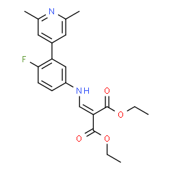 ChemSpider 2D Image | Diethyl ({[3-(2,6-dimethyl-4-pyridinyl)-4-fluorophenyl]amino}methylene)malonate | C21H23FN2O4