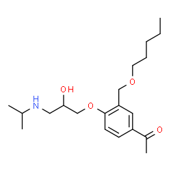 ChemSpider 2D Image | 1-{4-[2-Hydroxy-3-(isopropylamino)propoxy]-3-[(pentyloxy)methyl]phenyl}ethanone | C20H33NO4