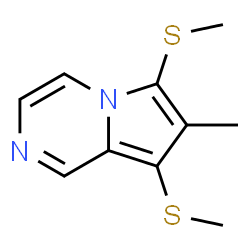 ChemSpider 2D Image | 7-Methyl-6,8-bis(methylthio)pyrrolo[1,2]pyrazine | C10H12N2S2