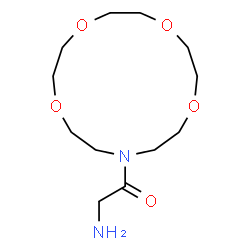 ChemSpider 2D Image | 2-Amino-1-(1,4,7,10-tetraoxa-13-azacyclopentadecan-13-yl)ethanone | C12H24N2O5