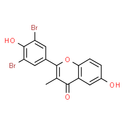 ChemSpider 2D Image | 6,4'-DIHYDROXY-3-METHYL-3',5'-DIBROMOFLAVONE | C16H10Br2O4