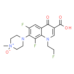 ChemSpider 2D Image | 6,8-Difluoro-1-(2-fluoroethyl)-7-(4-methyl-4-oxido-1-piperazinyl)-4-oxo-1,4-dihydro-3-quinolinecarboxylic acid | C17H18F3N3O4