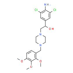 ChemSpider 2D Image | 1-(4-Amino-3,5-dichlorophenyl)-2-[4-(2,3,4-trimethoxybenzyl)-1-piperazinyl]ethanol | C22H29Cl2N3O4