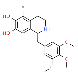 ChemSpider 2D Image | 5-Fluoro-1-(3,4,5-trimethoxybenzyl)-1,2,3,4-tetrahydro-6,7-isoquinolinediol | C19H22FNO5