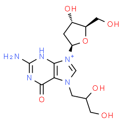 ChemSpider 2D Image | 2'-Deoxy-7-(2,3-dihydroxypropyl)-7-hydroguanosine | C13H20N5O6