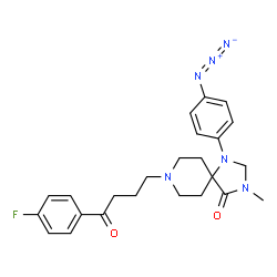 ChemSpider 2D Image | 1-(4-Azidophenyl)-8-[4-(4-fluorophenyl)-4-oxobutyl]-3-methyl-1,3,8-triazaspiro[4.5]decan-4-one | C24H27FN6O2