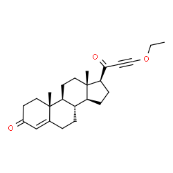 ChemSpider 2D Image | (8S,9S,10R,13S,14S,17S)-17-(3-Ethoxy-2-propynoyl)-10,13-dimethyl-1,2,6,7,8,9,10,11,12,13,14,15,16,17-tetradecahydro-3H-cyclopenta[a]phenanthren-3-one | C24H32O3
