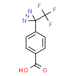 ChemSpider 2D Image | 4-[3-(Trifluoromethyl)-3H-diaziren-3-yl]benzoic acid | C9H5F3N2O2