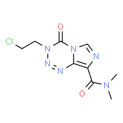 ChemSpider 2D Image | 3-(2-Chloroethyl)-N,N-dimethyl-4-oxo-3,4-dihydroimidazo(5,1-d)-1,2,3,5-tetrazine-8-carboxamide | C9H11ClN6O2