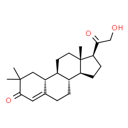 ChemSpider 2D Image | 21-Hydroxy-2,2-dimethyl-19-norpregn-4-ene-3,20-dione | C22H32O3