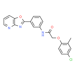 ChemSpider 2D Image | 2-(4-Chloro-2-methylphenoxy)-N-[3-([1,3]oxazolo[4,5-b]pyridin-2-yl)phenyl]acetamide | C21H16ClN3O3