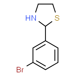 ChemSpider 2D Image | 2-(3-Bromophenyl)-1,3-thiazolidine | C9H10BrNS