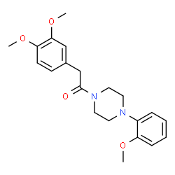 ChemSpider 2D Image | 2-(3,4-Dimethoxyphenyl)-1-[4-(2-methoxyphenyl)-1-piperazinyl]ethanone | C21H26N2O4