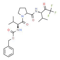 ChemSpider 2D Image | N-[(Benzyloxy)carbonyl]-L-valyl-N-[(3S)-1,1,1-trifluoro-4-methyl-2-oxo-3-pentanyl]prolinamide | C24H32F3N3O5
