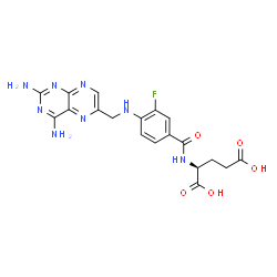 ChemSpider 2D Image | N-(4-{[(2,4-Diamino-6-pteridinyl)methyl]amino}-3-fluorobenzoyl)-L-glutamic acid | C19H19FN8O5