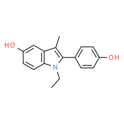 ChemSpider 2D Image | 1-Ethyl-2-(4-hydroxyphenyl)-3-methyl-1H-indol-5-ol | C17H17NO2