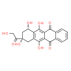 ChemSpider 2D Image | (7S,9S)-9-Glycoloyl-6,7,9,11-tetrahydroxy-7,8,9,10-tetrahydro-5,12-tetracenedione | C20H16O8