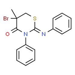 ChemSpider 2D Image | (2Z)-5-Bromo-5-methyl-3-phenyl-2-(phenylimino)-1,3-thiazinan-4-one | C17H15BrN2OS