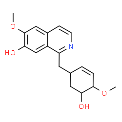 ChemSpider 2D Image | 1-[(5-Hydroxy-4-methoxy-2-cyclohexen-1-yl)methyl]-6-methoxy-7-isoquinolinol | C18H21NO4