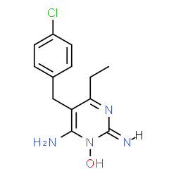 ChemSpider 2D Image | (2E)-6-Amino-5-(4-chlorobenzyl)-4-ethyl-2-imino-1(2H)-pyrimidinol | C13H15ClN4O