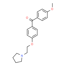 ChemSpider 2D Image | (4-Methoxyphenyl){4-[2-(1-pyrrolidinyl)ethoxy]phenyl}methanone | C20H23NO3