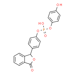 ChemSpider 2D Image | 4-Hydroxyphenyl 4-(3-oxo-1,3-dihydro-2-benzofuran-1-yl)phenyl hydrogen phosphate | C20H15O7P