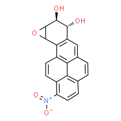ChemSpider 2D Image | (7R,8S)-1-Nitro-7,8,8a,9a-tetrahydrobenzo[1,12]tetrapheno[10,11-b]oxirene-7,8-diol | C20H13NO5