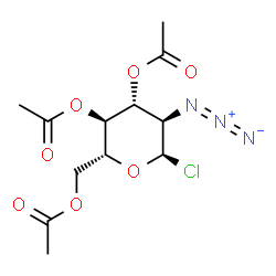 ChemSpider 2D Image | 3,4,6-Tri-O-acetyl-2-azido-2-deoxy-alpha-D-glucopyranosyl chloride | C12H16ClN3O7