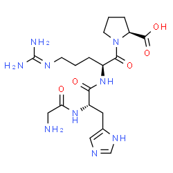 ChemSpider 2D Image | Glycyl-L-histidyl-N~5~-(diaminomethylene)-L-ornithyl-L-proline | C19H31N9O5