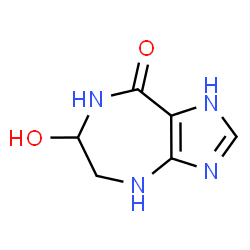 ChemSpider 2D Image | 6-Hydroxy-4,5,6,7-tetrahydroimidazo[4,5-e][1,4]diazepin-8(1H)-one | C6H8N4O2