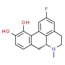 ChemSpider 2D Image | (6aR)-2-Fluoro-6-methyl-5,6,6a,7-tetrahydro-4H-dibenzo[de,g]quinoline-10,11-diol | C17H16FNO2