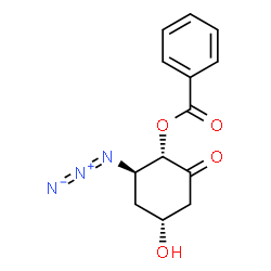 ChemSpider 2D Image | (1S,2R,4R)-2-Azido-4-hydroxy-6-oxocyclohexyl benzoate | C13H13N3O4