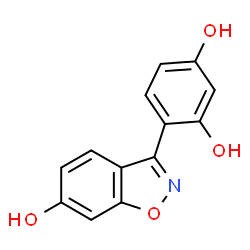 ChemSpider 2D Image | 4-(6-Hydroxy-1,2-benzoxazol-3-yl)-1,3-benzenediol | C13H9NO4