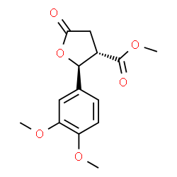 ChemSpider 2D Image | Methyl (2S,3S)-2-(3,4-dimethoxyphenyl)-5-oxotetrahydro-3-furancarboxylate | C14H16O6