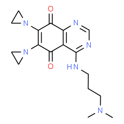 ChemSpider 2D Image | 6,7-Bis(1-aziridinyl)-4-[[3-(dimethylamino)propyl]amino]-5,8-quinazolinedione | C17H22N6O2