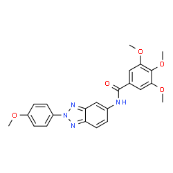 ChemSpider 2D Image | 3,4,5-Trimethoxy-N-[2-(4-methoxyphenyl)-2H-benzotriazol-5-yl]benzamide | C23H22N4O5