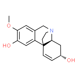 ChemSpider 2D Image | (10S,12S)-5-Methoxy-9-azatetracyclo[7.5.2.0~1,10~.0~2,7~]hexadeca-2,4,6,13-tetraene-4,12-diol | C16H19NO3