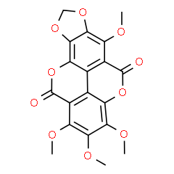 ChemSpider 2D Image | 1,2,3,6-Tetramethoxychromeno[5,4,3-cde][1,3]dioxolo[4,5-h]chromene-5,11-dione | C19H14O10