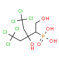 ChemSpider 2D Image | [5,5,5-Trichloro-1,3-dihydroxy-3-(2,2,2-trichloroethyl)-2-pentanyl]phosphonic acid | C7H11Cl6O5P
