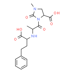 ChemSpider 2D Image | 3-[N-(1-Carboxy-3-phenylpropyl)alanyl]-1-methyl-2-oxo-4-imidazolidinecarboxylic acid | C18H23N3O6