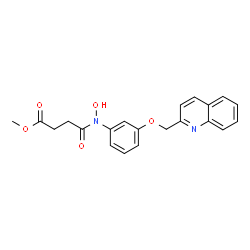ChemSpider 2D Image | Methyl 4-{hydroxy[3-(2-quinolinylmethoxy)phenyl]amino}-4-oxobutanoate | C21H20N2O5
