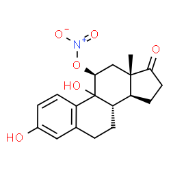 ChemSpider 2D Image | (9xi,11beta)-3,9-Dihydroxy-17-oxoestra-1,3,5(10)-trien-11-yl nitrate | C18H21NO6