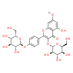 ChemSpider 2D Image | 4-[5-Hydroxy-3-(alpha-L-idopyranosyloxy)-7-methoxy-4-oxo-4H-chromen-2-yl]phenyl alpha-L-idopyranoside | C28H32O16